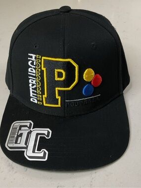 Pittsburgh Black SnapBack with Embroidered P & Steelers Colors